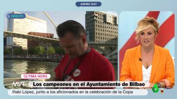 Pillan 'in fraganti' a Iñaki López comiendo en la conexión desde la gabarra del Athletic: "Agradezco que me aviséis"