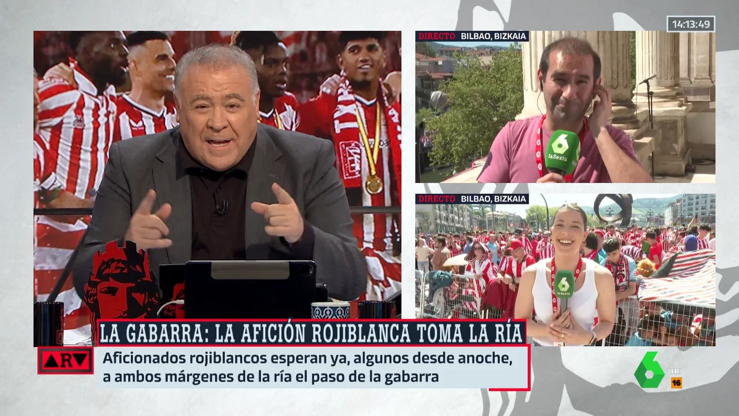 Ferreras, al periodista Miguel Ángel Ambrosio desde Bilbao: "Eres el Muniain de la Sexta: pequeñito, rápido, brillante, creativo..." Ferreras, al periodista Miguel Ángel Ambrosio desde Bilbao: "Eres el Muniain de la Sexta: pequeñito, rápido, brillante, creativo..."