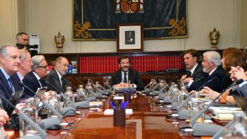 El presidente interino del CGPJ, Vicente Guilarte, durante una sesión plenaria en el Consejo General del Poder Judicial.