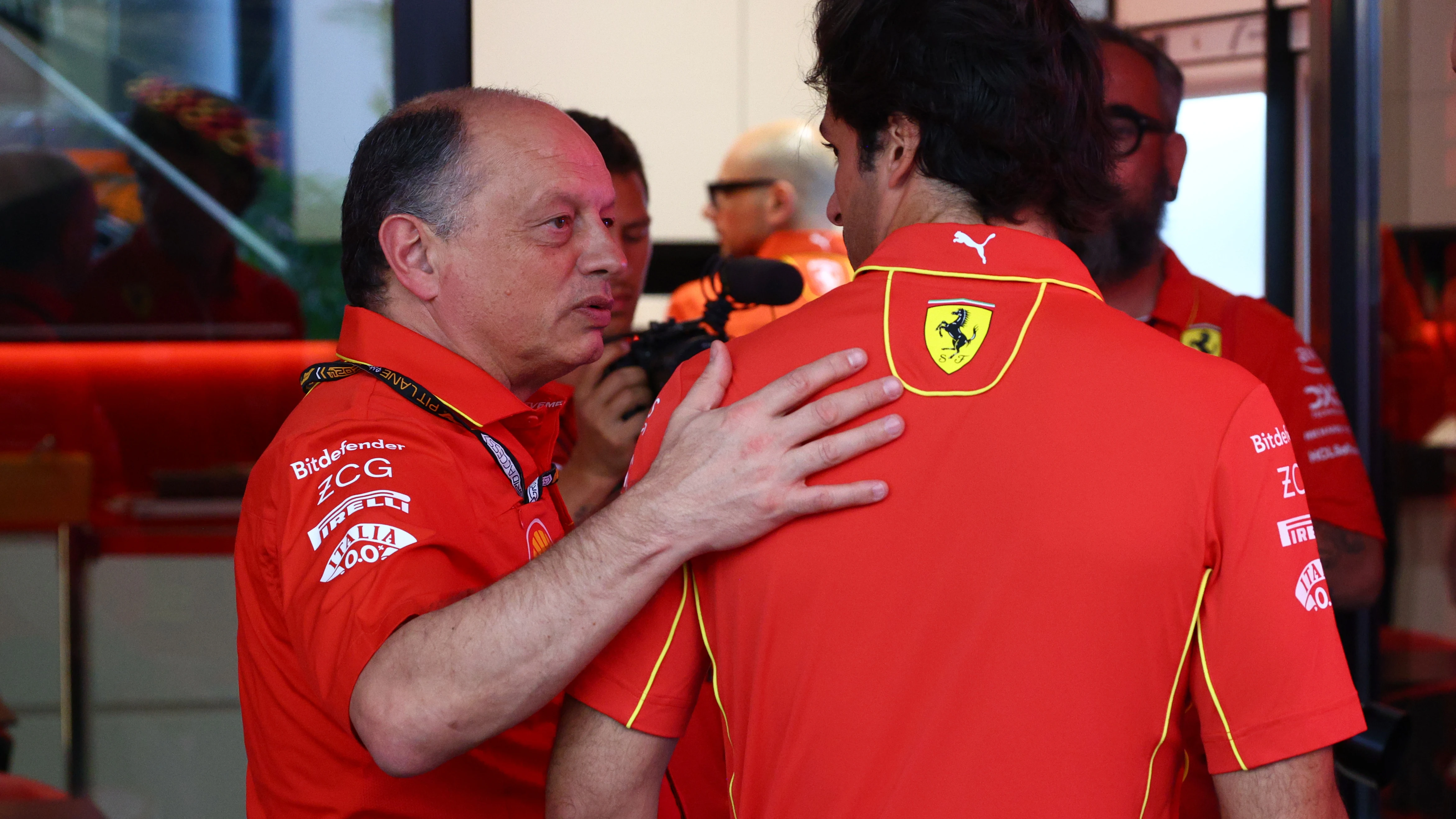 Fred Vasseur y Carlos Sainz