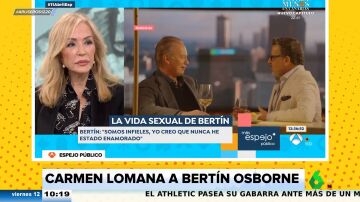 Carmen Lomana afirma que le han dicho que Bertín Osborne sexualmente "no es para tanto": "Los chulos no son buenos amantes"