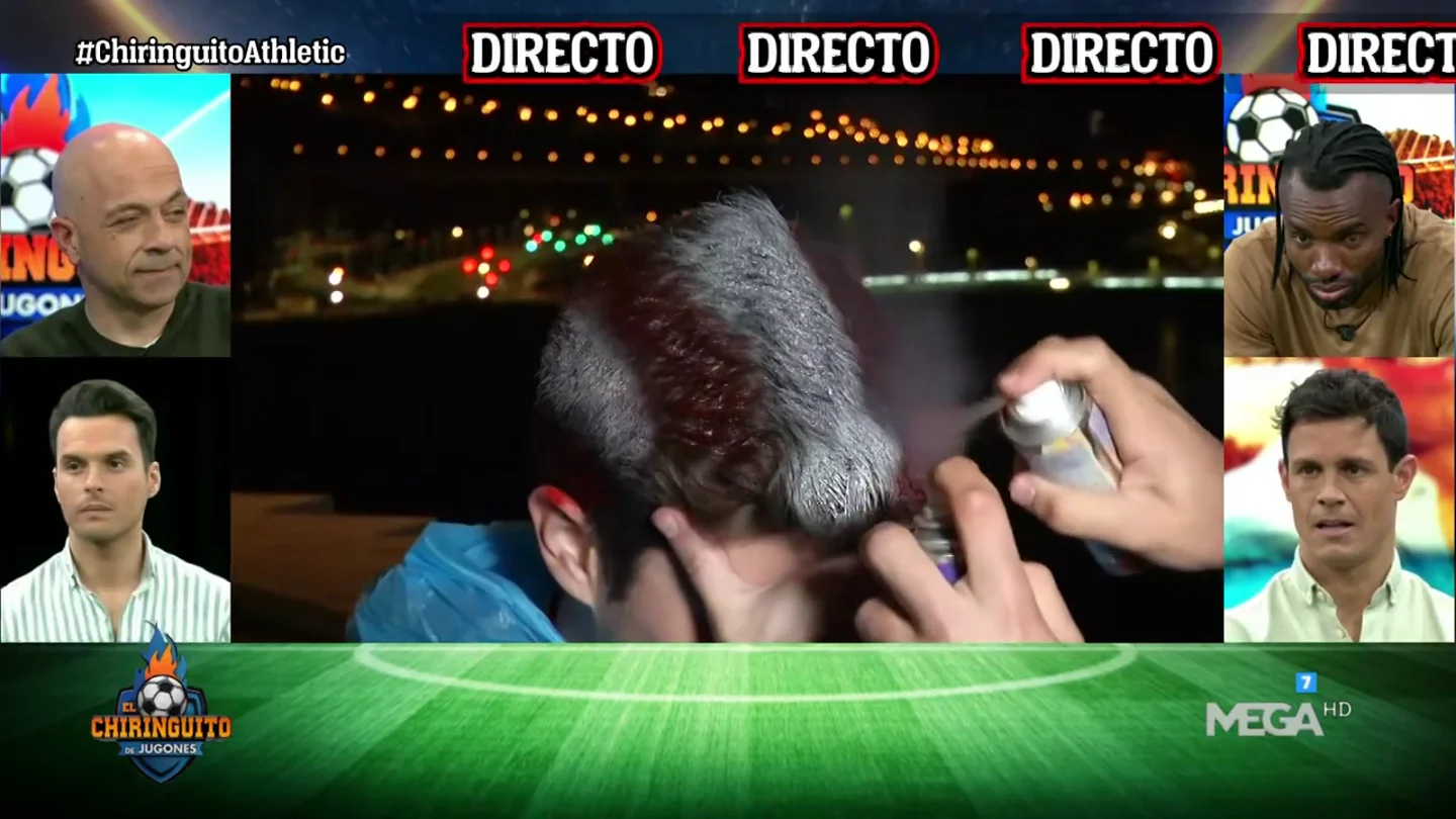 Nico Rodríguez se tiñe el pelo por la Copa del Athletic de Bilbao en 'El Chiringuito' Nico Rodríguez se tiñe el pelo por la Copa del Athletic de Bilbao en 'El Chiringuito'