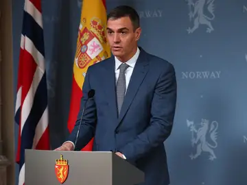 El presidente del Gobierno, Pedro Sánchez, durante su rueda de prensa