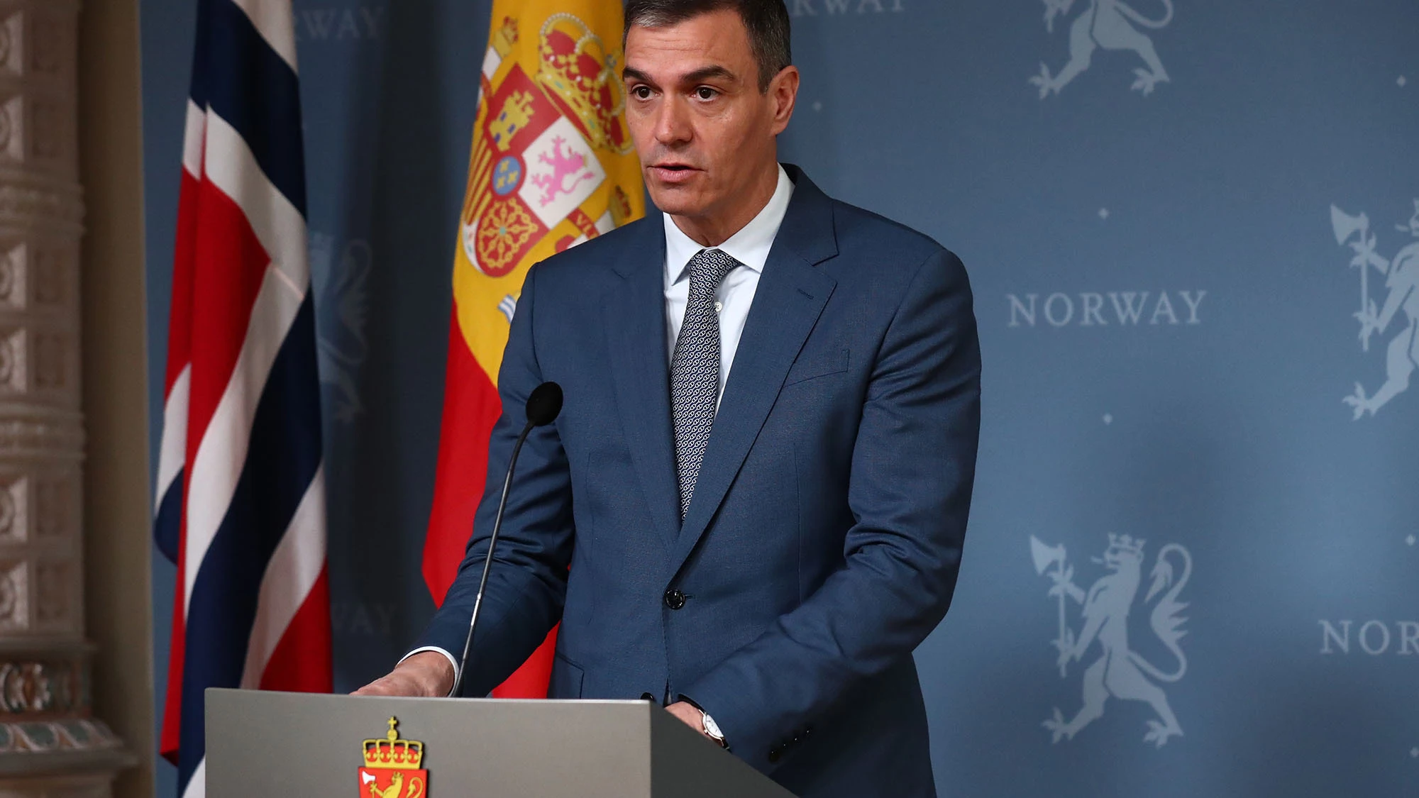 El presidente del Gobierno, Pedro Sánchez, durante su rueda de prensa