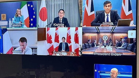 Reunión del G7 para condenar el ataque de Irán contra Israel Reunión del G7 para condenar el ataque de Irán contra Israel