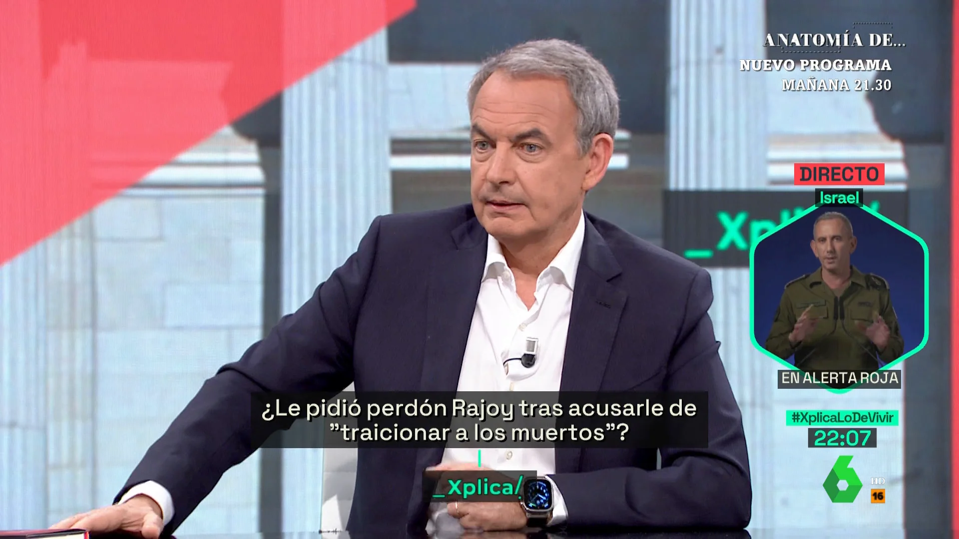 Zapatero habla sobre Rajoy en laSexta Xplica