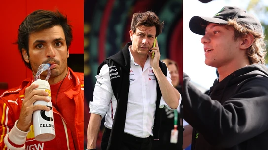 Carlos Sainz, Toto Wolff y Andrea Kimi Antonelli Carlos Sainz, Toto Wolff y Andrea Kimi Antonelli