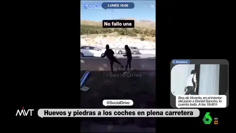 MVT- Niños tiran piedras y huevos a los coches