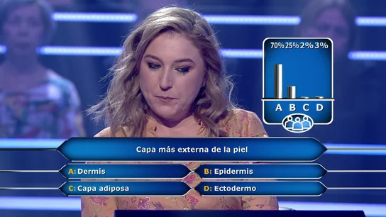 El comodín del público a punto de jugar una mala pasada esta concursante de ¿Quién quiere ser millonario?: "No me fío" El comodín del público a punto de jugar una mala pasada esta concursante de ¿Quién quiere ser millonario?: "No me fío"