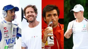 Daniel Ricciardo, Sebastian Vettel, Carlos Sainz y Mick Schumacher 