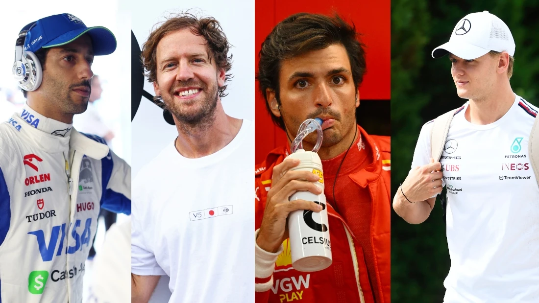 Daniel Ricciardo, Sebastian Vettel, Carlos Sainz y Mick Schumacher 