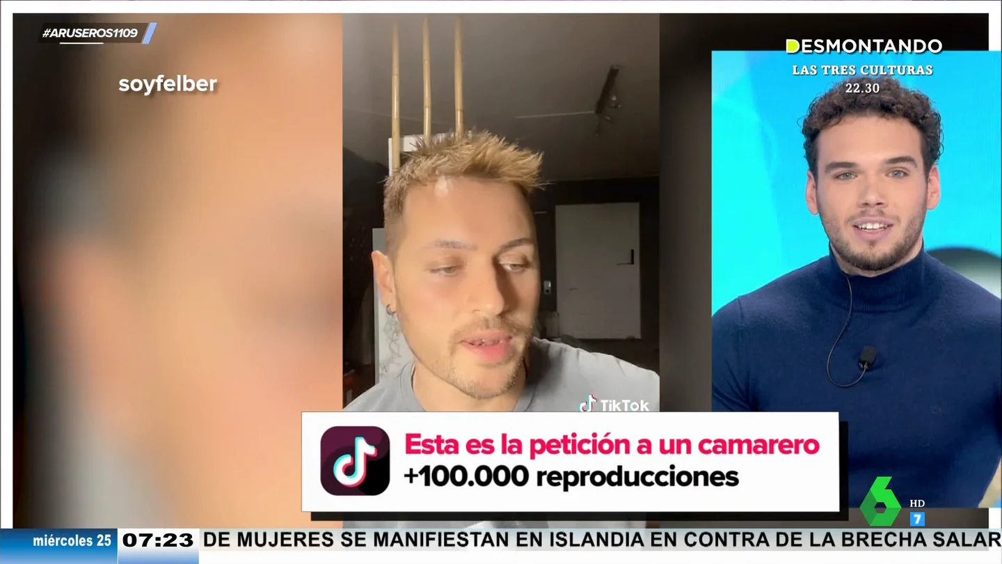La reacción de un camarero cuando un cliente le pide que le unte la mantequilla en la tostada La reacción de un camarero cuando un cliente le pide que le unte la mantequilla en la tostada
