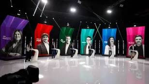 Fotografías de los candidatos a lehendakari en un debate previo a las elecciones vascas