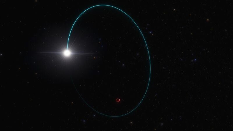 Un equipo de astrónomos y astrónomas ha detectado el agujero negro estelar más masivo de nuestra galaxia gracias al movimiento de bamboleo que induce en una estrella compañera.