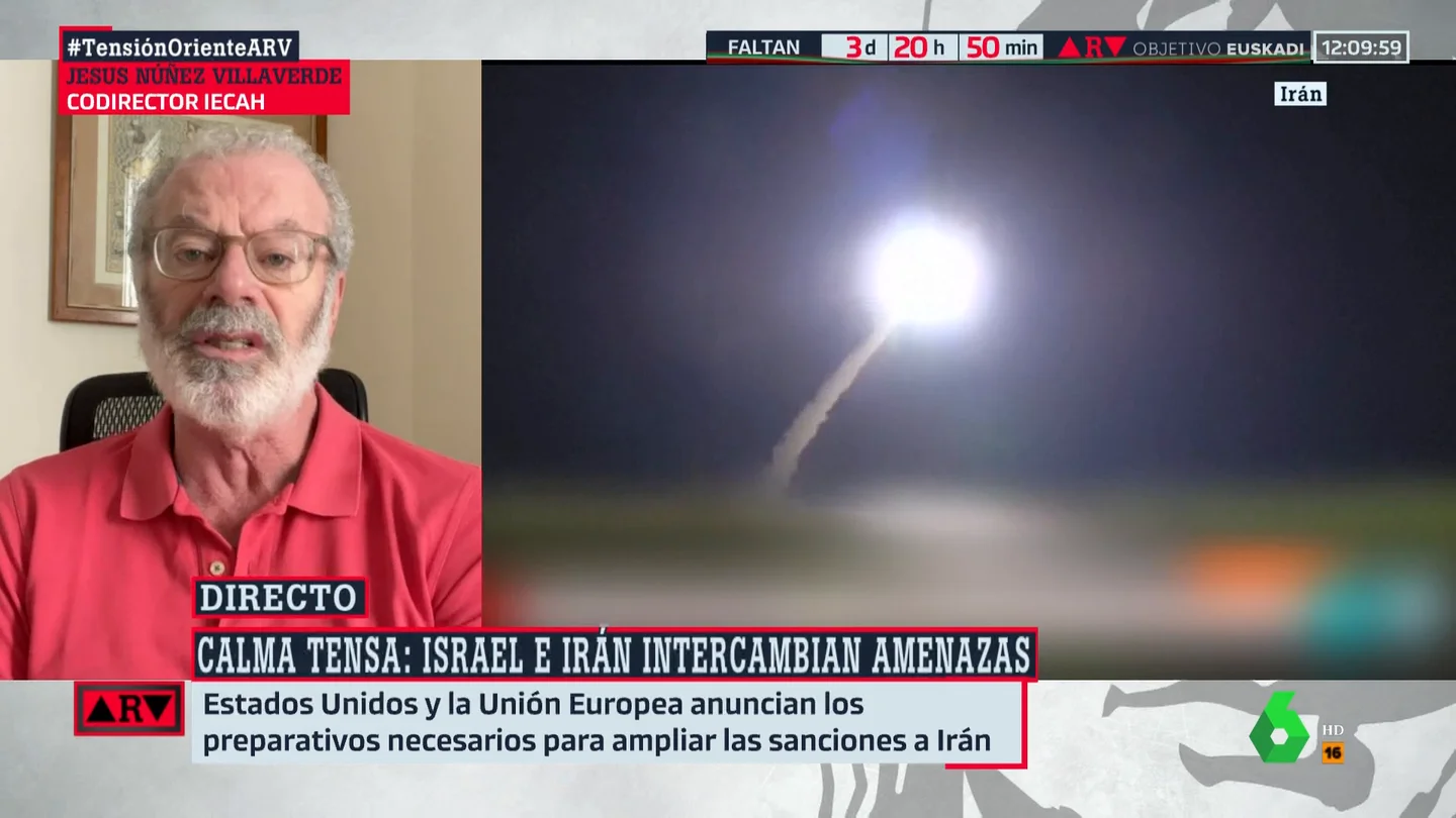 Núñez Villaverde denuncia la "doble vara de medir" de EEUU y la UE: "No hubo sanciones a Israel, pero sí a Irán" Núñez Villaverde denuncia la "doble vara de medir" de EEUU y la UE: "No hubo sanciones a Israel, pero sí a Irán"