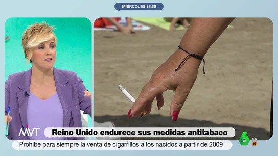La opinión de Cristina Pardo sobre la subida de precios como medida antitabaco "Si tiene que hacer ayuno intermitente para poder fumarse dos cigarros en vez de comer, se los fuma", afirma tajante Cristina Pardo, que en este vídeo asegura que algunas medidas antitabaco, como la tomada en Reino Unido, son "muy cínicas".