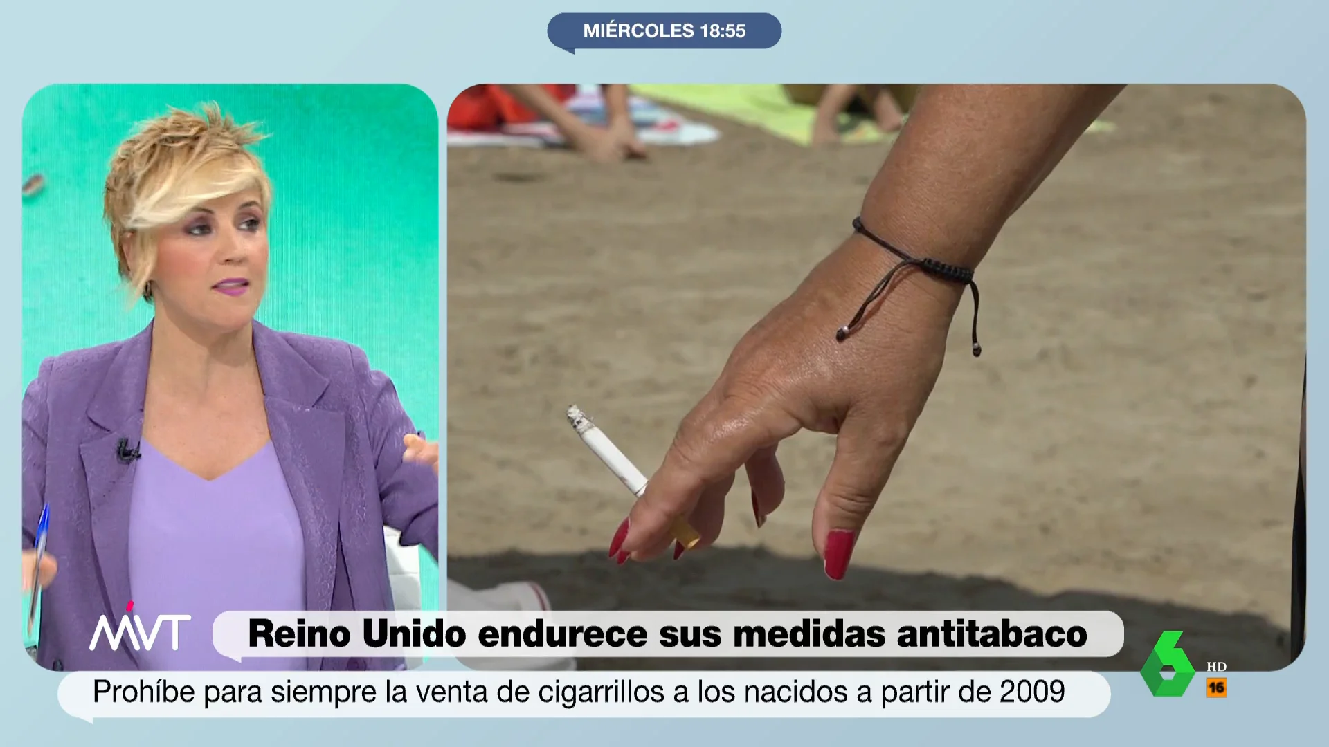 "Si tiene que hacer ayuno intermitente para poder fumarse dos cigarros en vez de comer, se los fuma", afirma tajante Cristina Pardo, que en este vídeo asegura que algunas medidas antitabaco, como la tomada en Reino Unido, son "muy cínicas".