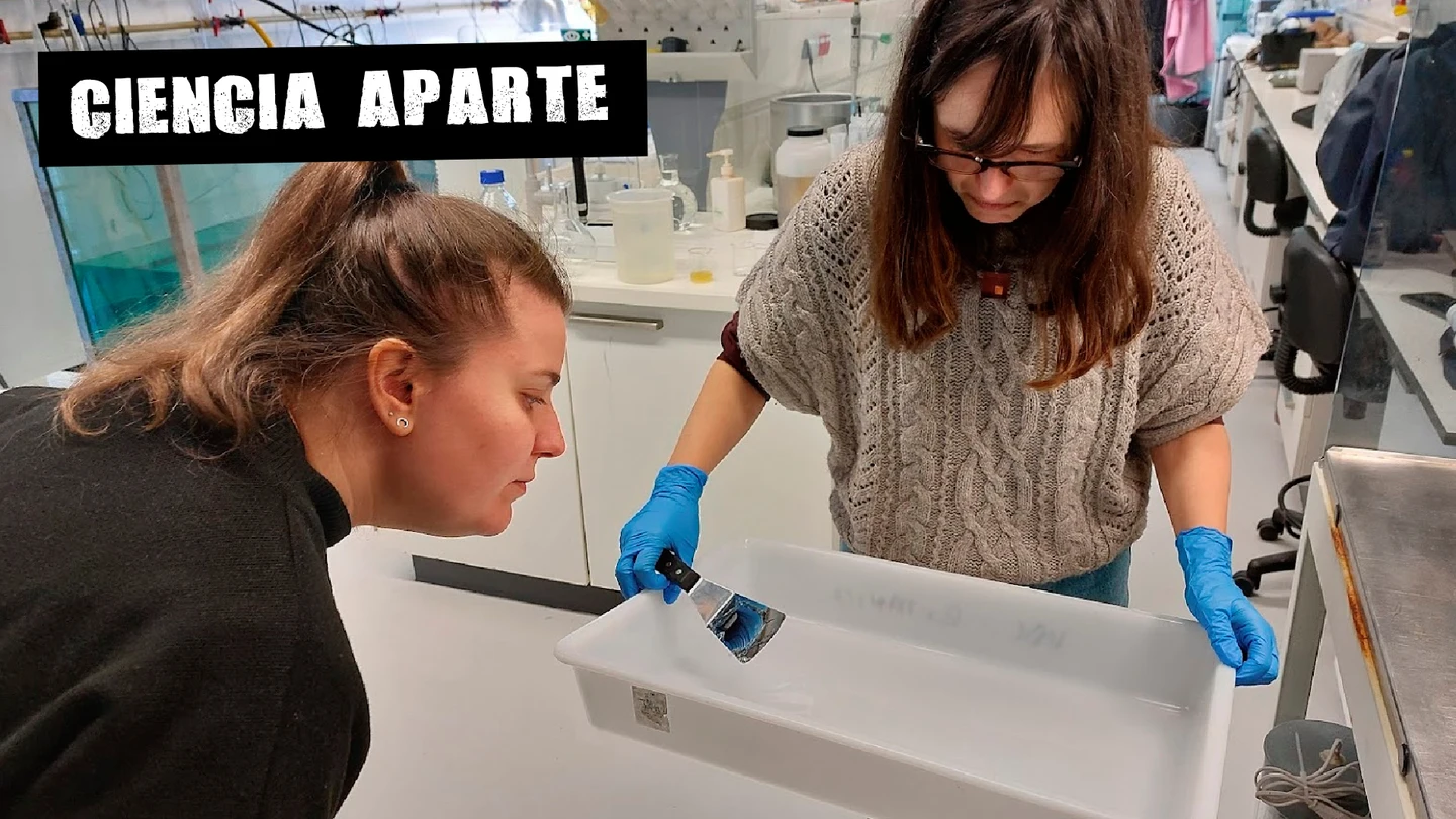 La científica Érika García con la artista Verónica Moar en los laboratorios BioCost del CICA. La científica Érika García con la artista Verónica Moar en los laboratorios BioCost del CICA.