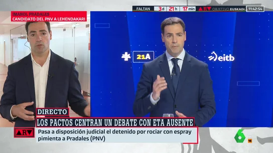 ARV- Pradales (PNV) aleja la opción de gobernar con EH Bildu: "Tenemos modelos de país absolutamente antagónicos" ARV- Pradales (PNV) aleja la opción de gobernar con EH Bildu: "Tenemos modelos de país absolutamente antagónicos"