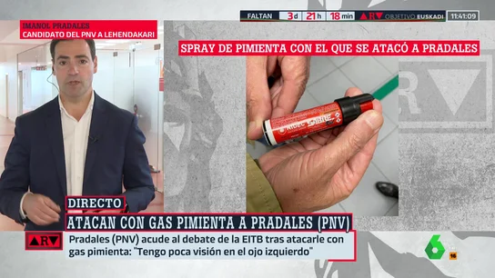 ARV- Pradales (PNV) relata cómo fue agredido con gas pimienta: "La quemazón era brutal, no podía abrir los ojos" ARV- Pradales (PNV) relata cómo fue agredido con gas pimienta: "La quemazón era brutal, no podía abrir los ojos"
