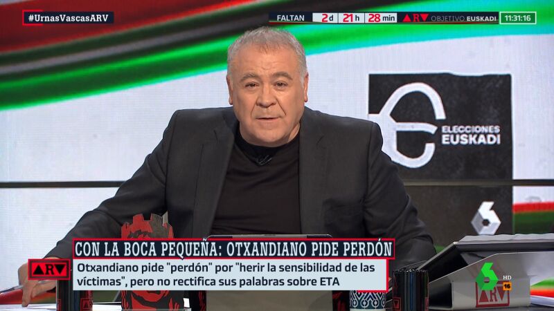ARV- Ferreras, tajante tras las declaraciones de Otxandiano (EH Bildu): "Siguen sin aprobar la asignatura ética"