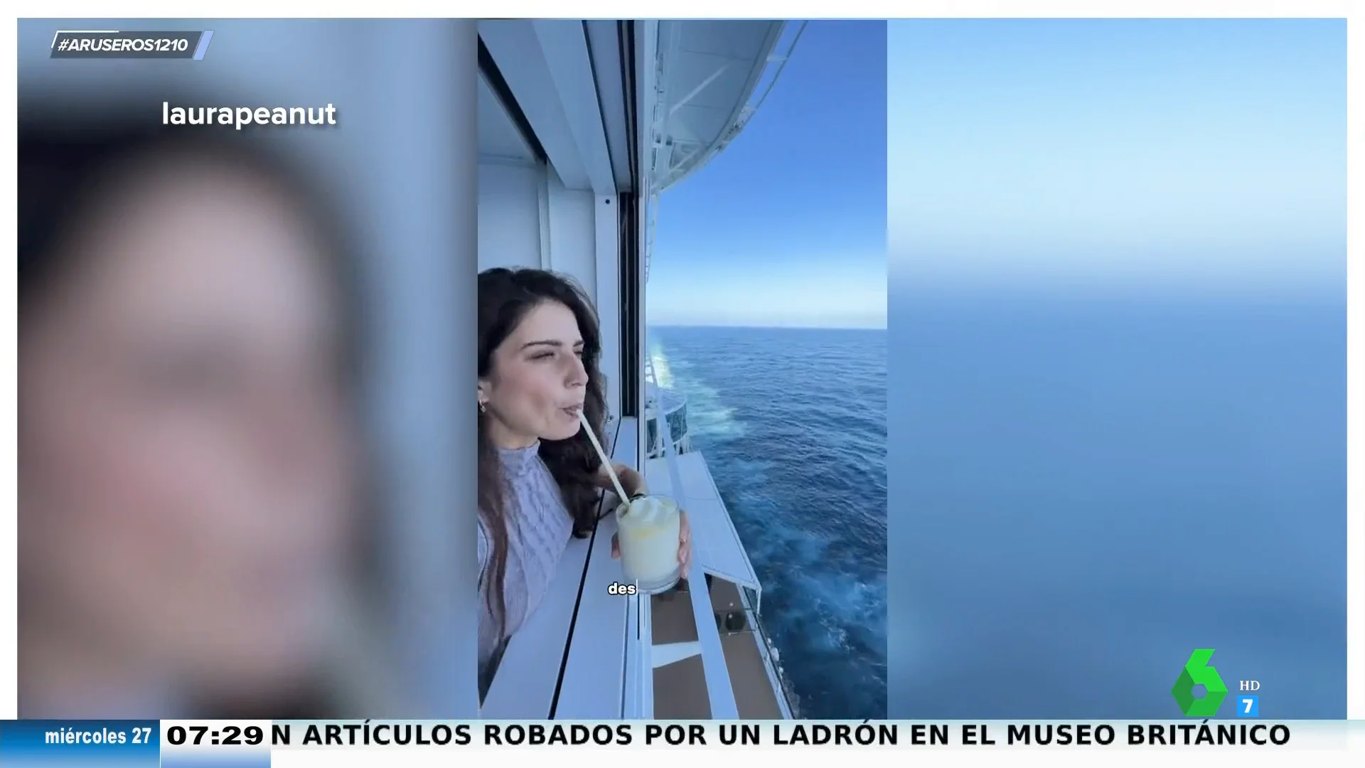 La reacción de una tiktoker al descubrir el buffet de su crucero de lujo: "A las 7:30 de la mañana ya estaba con el vino"