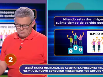 Miki Nadal se enfrenta a la última pregunta de &#39;El 1%&#39;: ¿habría ganado los 97.000 euros del premio final?