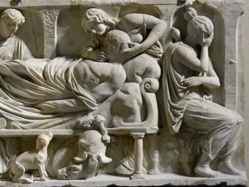 Relieve de un rito funerario romano Relieve de un rito funerario romano