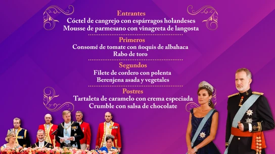 El menú de 10 platos de la cena de gala del rey Felipe y la reina Letizia con los reyes de Holanda El menú de 10 platos de la cena de gala del rey Felipe y la reina Letizia con los reyes de Holanda