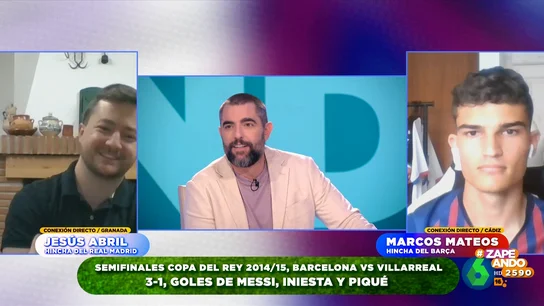 Zapeando se adelanta al partido del Real Madrid contra el Barça enfrentando a dos hinchas que dominan los resultados de sus equipos Zapeando se adelanta al partido del Real Madrid contra el Barça enfrentando a dos hinchas que dominan los resultados de sus equipos