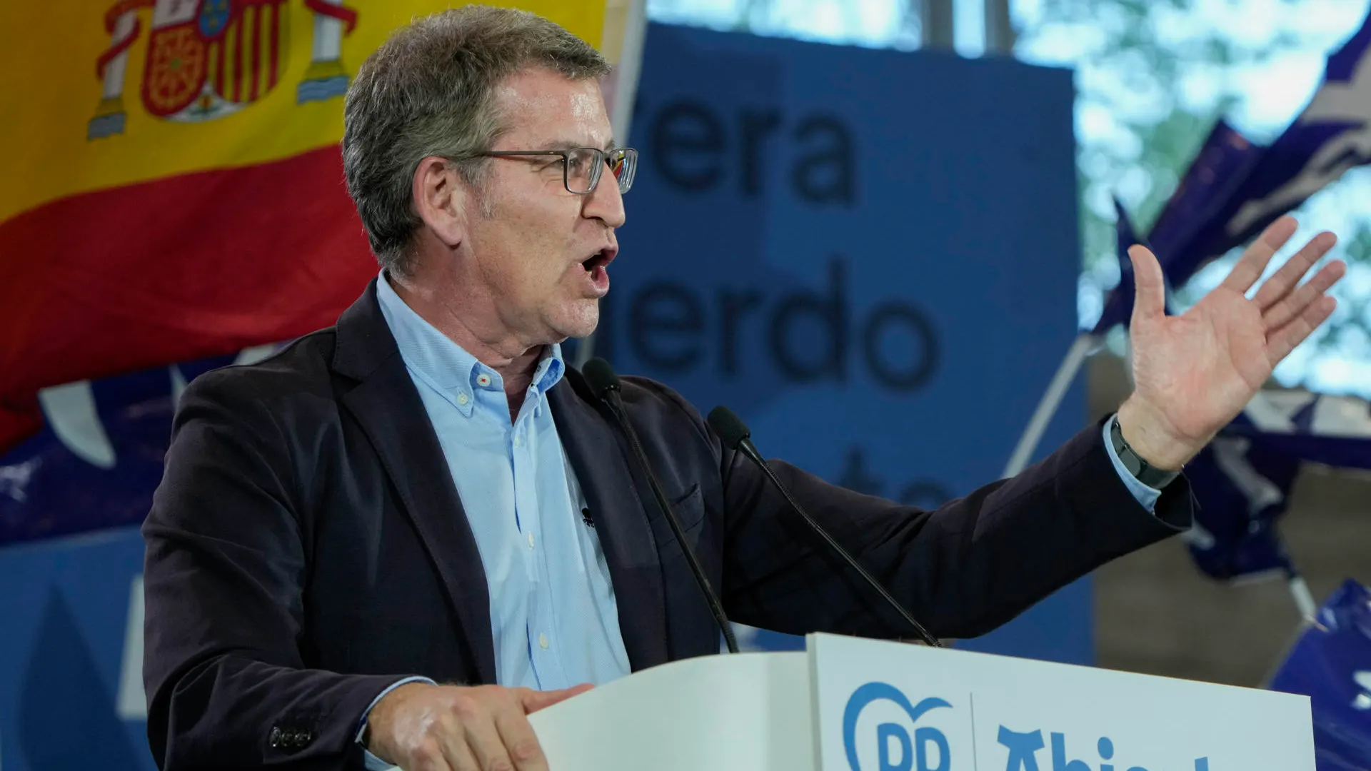 Feijóo durante un acto del PP