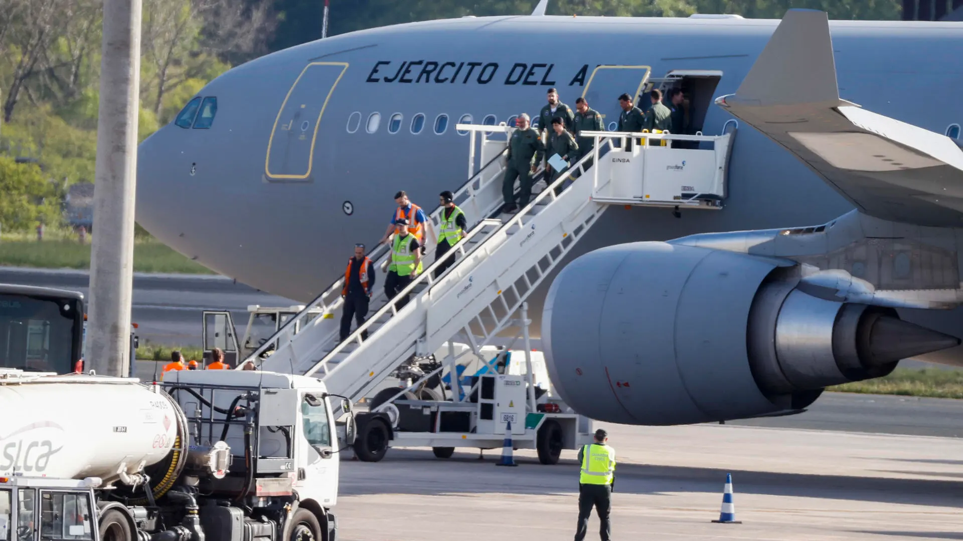 El avión medicalizado que ha llegado a Bilbao