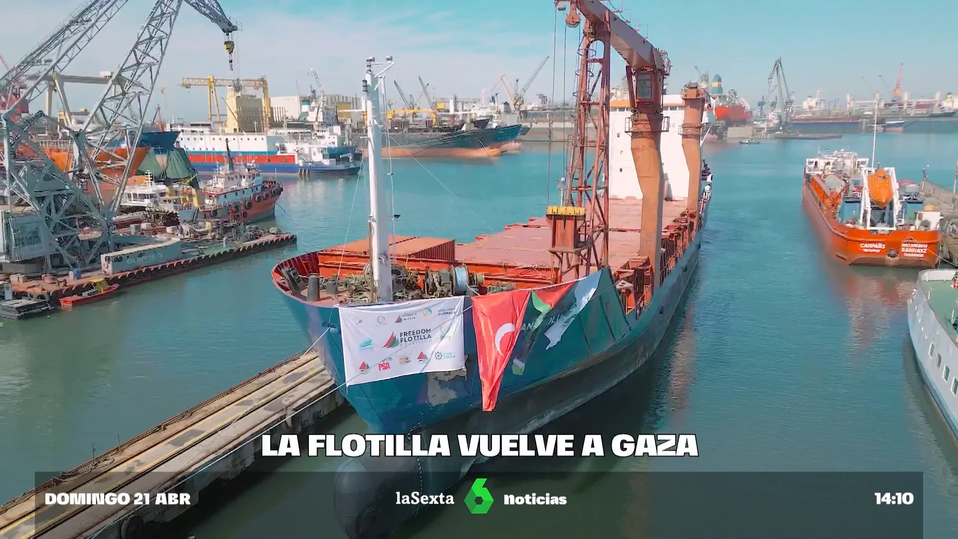 La Flotilla de la Libertad pone rumbo a Gaza con ayuda humanitaria