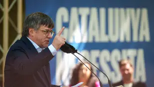 El expresidente de la Generalitat y candidato de Junts para las elecciones catalanas del 12 de mayo, Carles Puigdemont