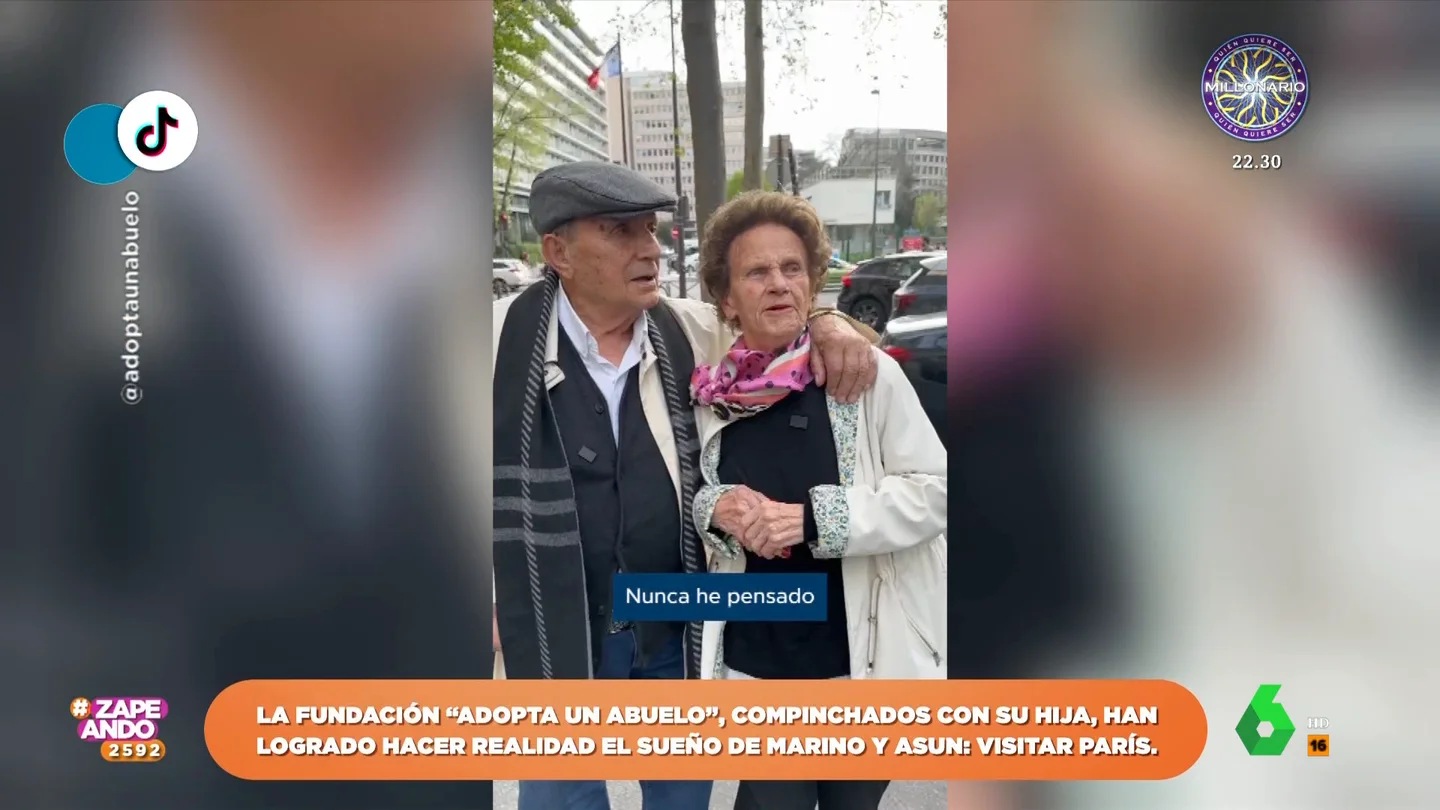 'Adopta un abuelo' cumple el sueño de una pareja de ancianos, visitar París 'Adopta un abuelo' cumple el sueño de una pareja de ancianos, visitar París