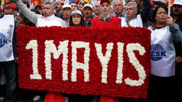 Una manifestación del 1 de mayo (Día del Trabajador) en Estambul (Turquía), en 2015