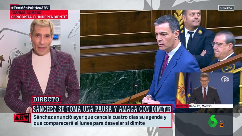 ARV- Juanma Romero desvela cuál es la sensación en el PSOE tras la carta de Sánchez: "Creen que ha llegado a su límite"