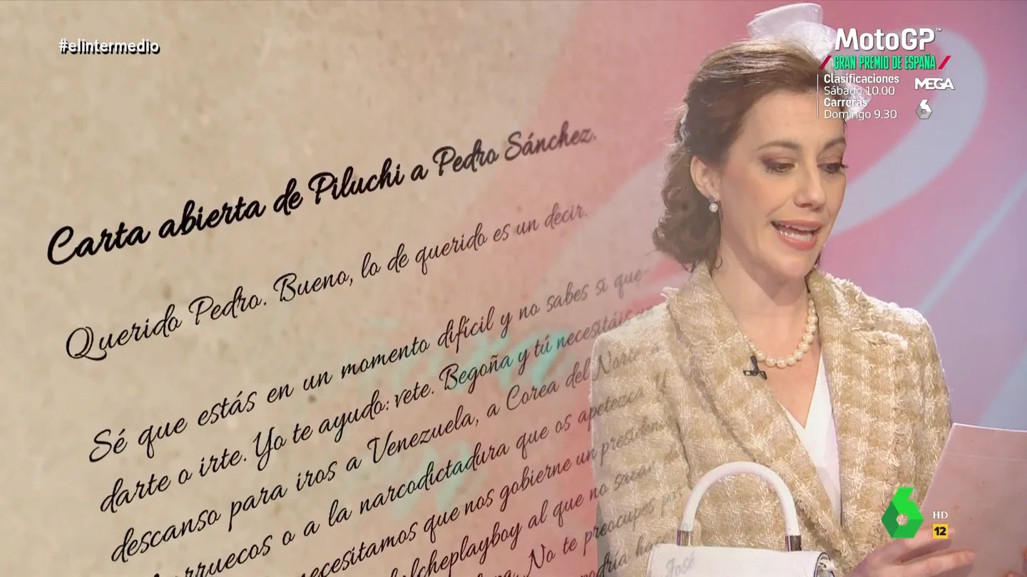 La 'señora bien' pide por carta a Sánchez que se vaya: "Necesitamos que nos gobierne un presidente y no un pintamonas bolcheplayboy" La 'señora bien' pide por carta a Sánchez que se vaya: "Necesitamos que nos gobierne un presidente y no un pintamonas bolcheplayboy"
