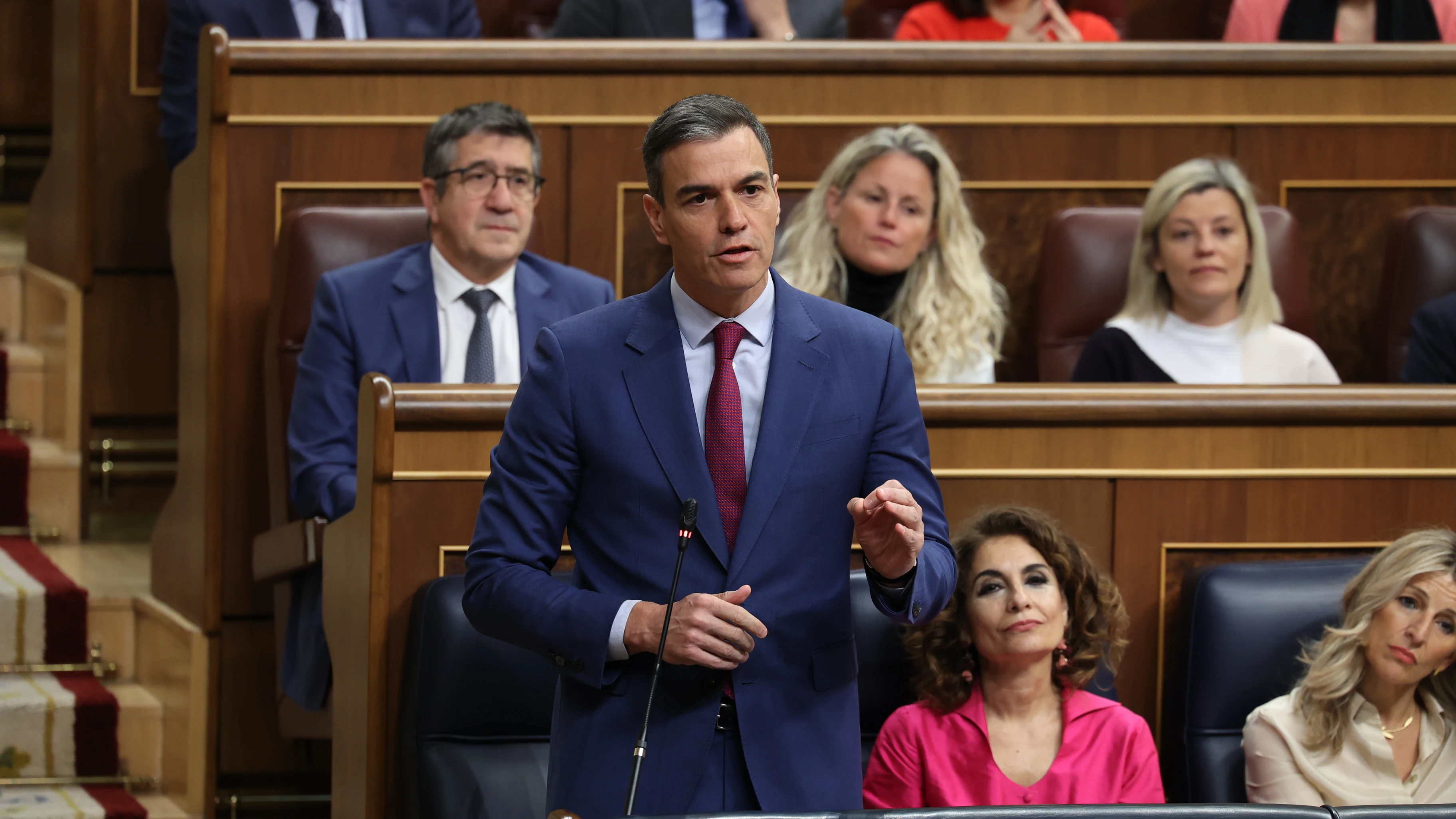 El presidente del Gobierno, Pedro Sánchez, interviene durante una sesión de control al Gobierno, en el Congreso de los Diputados