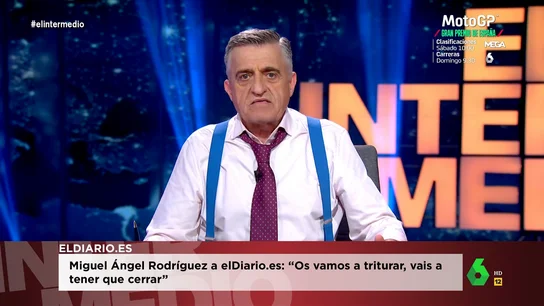 Wyoming responde a Ayuso tras criticar la carta de Sánchez: "Si quisiera triturar a los medios pediría consejo a Miguel Ángel Rodríguez" Wyoming responde a Ayuso tras criticar la carta de Sánchez: "Si quisiera triturar a los medios pediría consejo a Miguel Ángel Rodríguez"