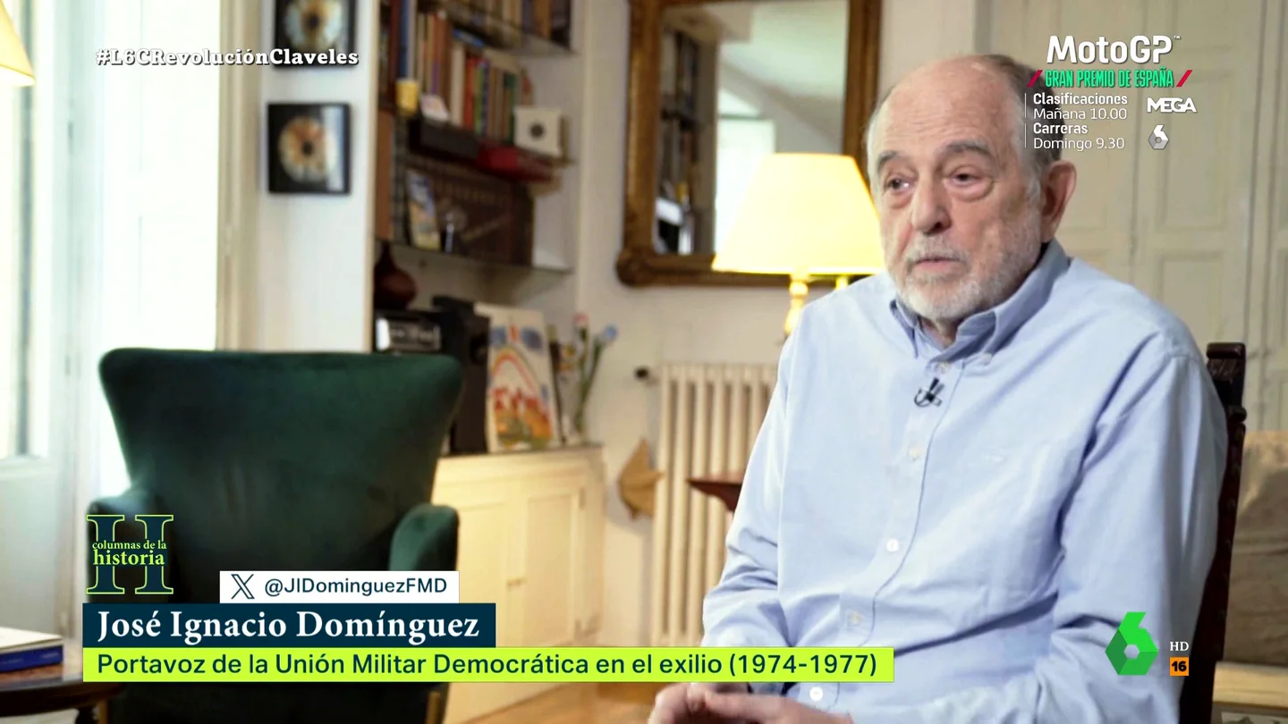 Un exmilitar, sobre lo cerca que estuvo Franco de invadir Portugal por la Revolución de los Claveles: "Miedo, tuvieron" "En pleno golpe de Estado estuvieron muy atentos a cómo reaccionaba el Gobierno español, porque estaba el Pacto Ibérico", explica en este vídeo José Ignacio Domínguez, exmilitar español que conspiró con los portugueses contra Franco.