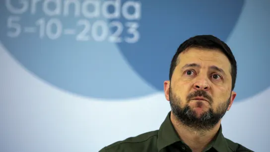 Imagen del presidente de Ucrania, Volodímir Zelenski, en su última visita a España Imagen del presidente de Ucrania, Volodímir Zelenski, en su última visita a España