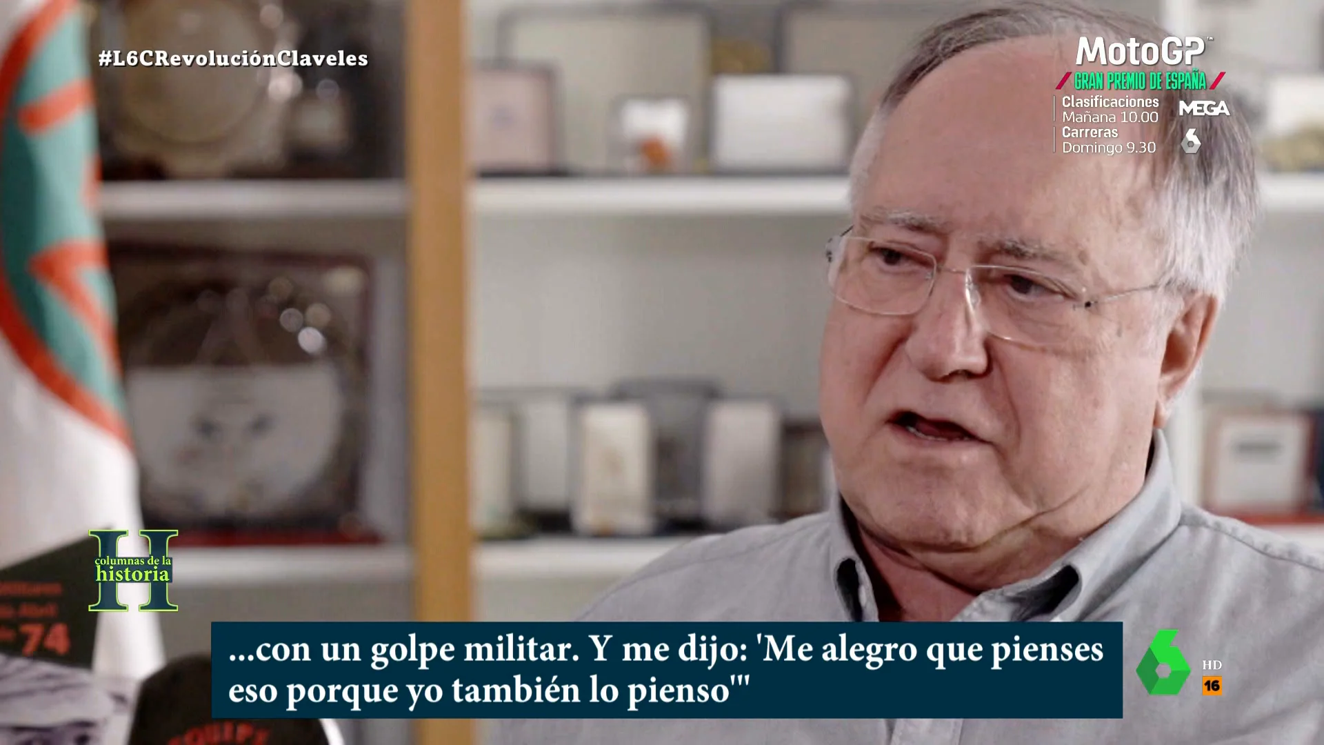 "Estamos cambiado la rueda y digo a un compañero: 'Esto solo saldrá adelante con un golpe militar'. Y me dijo: 'Me alegro de que pienses eso, porque yo también'", recuerda Vasco Lourenço en esta entrevista para laSexta Columna.