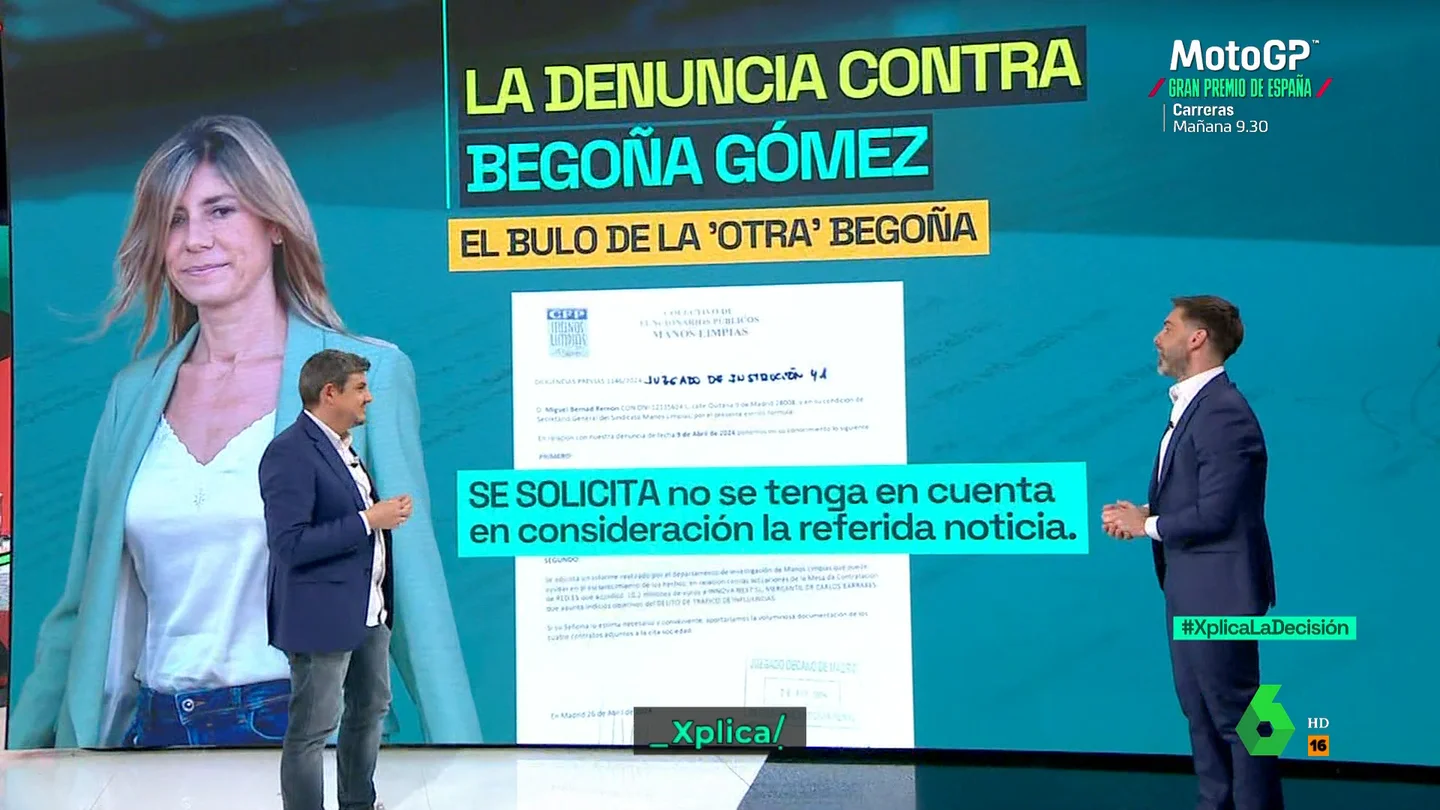XPLICA La denuncia contra Begoña Gómez, un "compendio de recortes de prensa" que "no se sostienen" XPLICA La denuncia contra Begoña Gómez, un "compendio de recortes de prensa" que "no se sostienen"