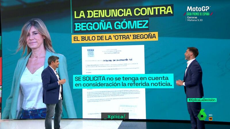 XPLICA La denuncia contra Begoña Gómez, un "compendio de recortes de prensa" que "no se sostienen"