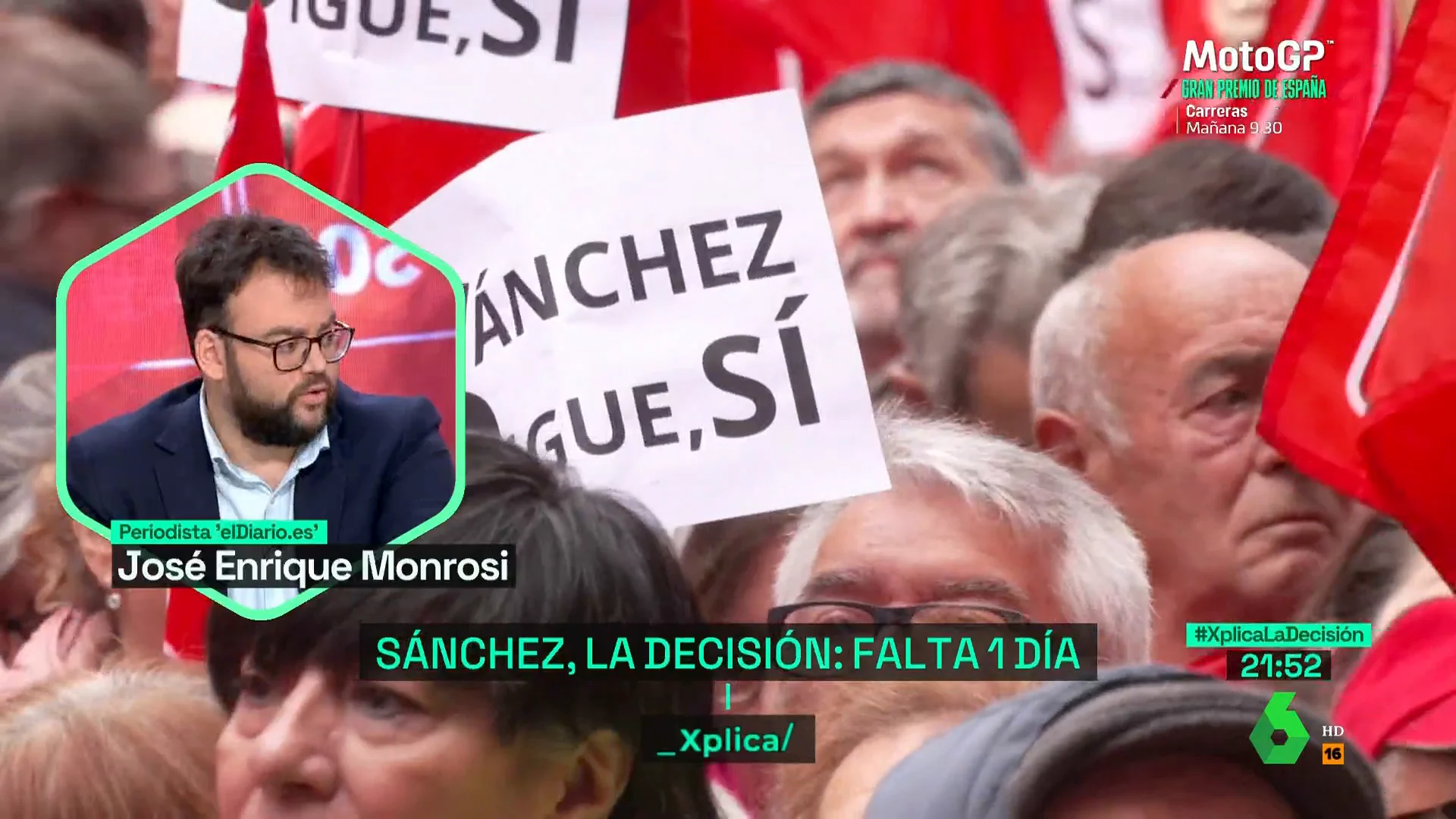 Monrosi pide empatizar con la situación personal de Sánchez