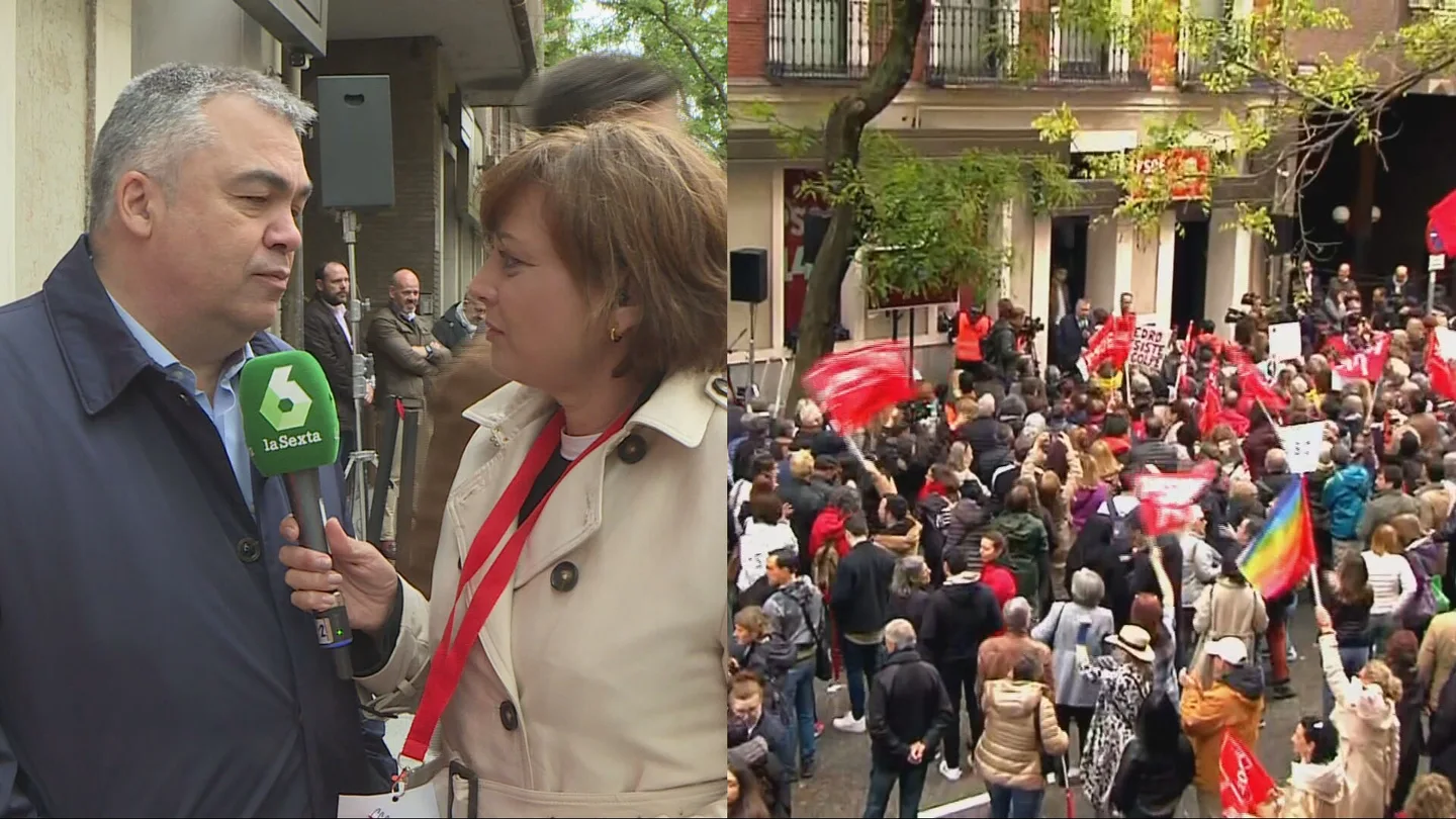 Santos Cerdán, secretario de organización del PSOE, junto a Esther Redondo en la sede de partido en la calle Ferraz Santos Cerdán, secretario de organización del PSOE, junto a Esther Redondo en la sede de partido en la calle Ferraz