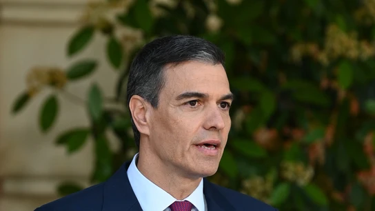 Pedro Sánchez, durante su comparecencia en la que ha anunciado su continuidad como presidente del Gobierno Pedro Sánchez, durante su comparecencia en la que ha anunciado su continuidad como presidente del Gobierno