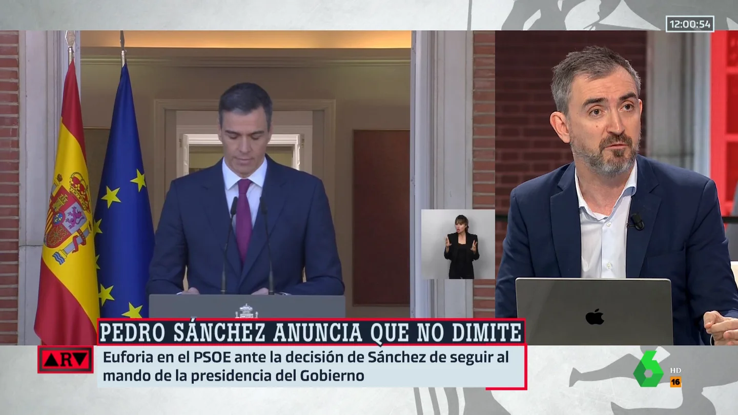 La reflexión de Escolar tras la decisión de Sánchez de quedarse: "¿Es normal llamar hijo de pu** al presidente o decirle 'que te vote Txapote?" La reflexión de Escolar tras la decisión de Sánchez de quedarse: "¿Es normal llamar hijo de pu** al presidente o decirle 'que te vote Txapote?"
