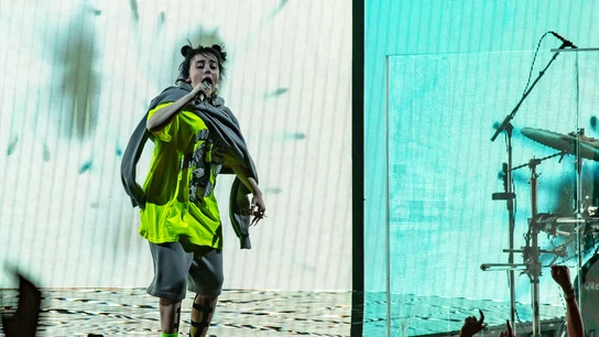 Billie Eilish en un concierto en Atlanta's State Bank Amphitheatre. Billie Eilish en un concierto en Atlanta's State Bank Amphitheatre.